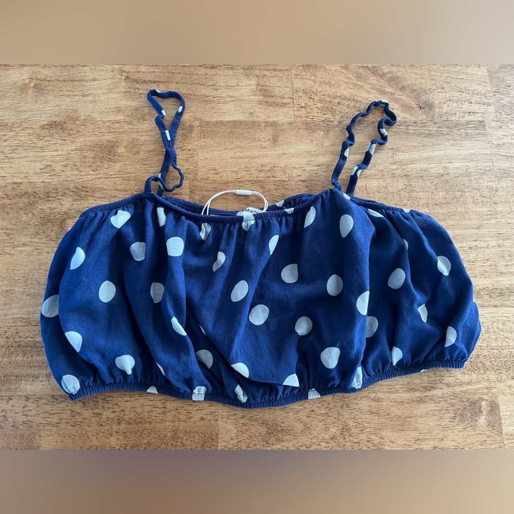 Navy polka dot Taiyo top